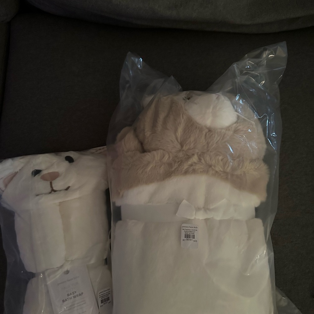 Pottery barn kids cat play mat and bath towel